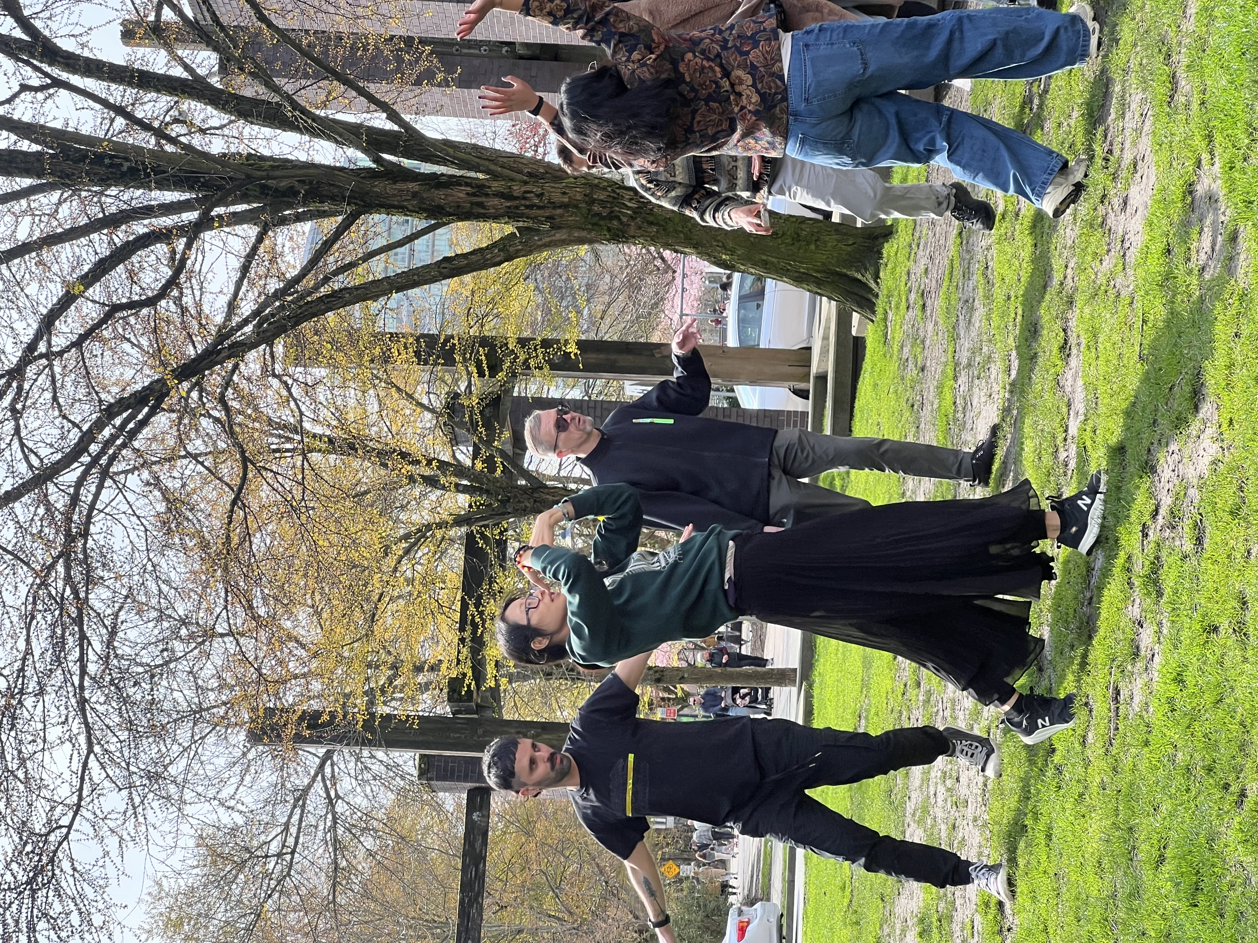 Participants gathered outdoors during a New Works XR activity