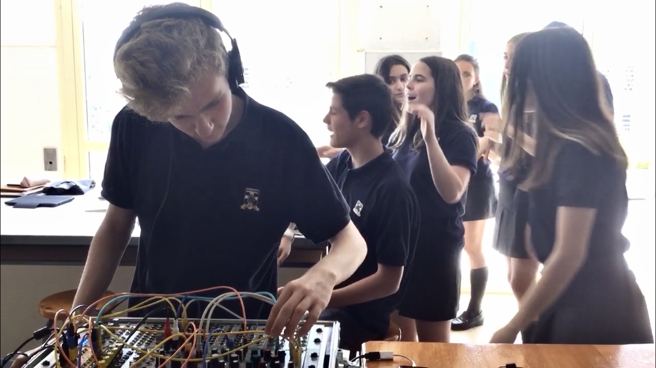 Students taking part in a workshop session